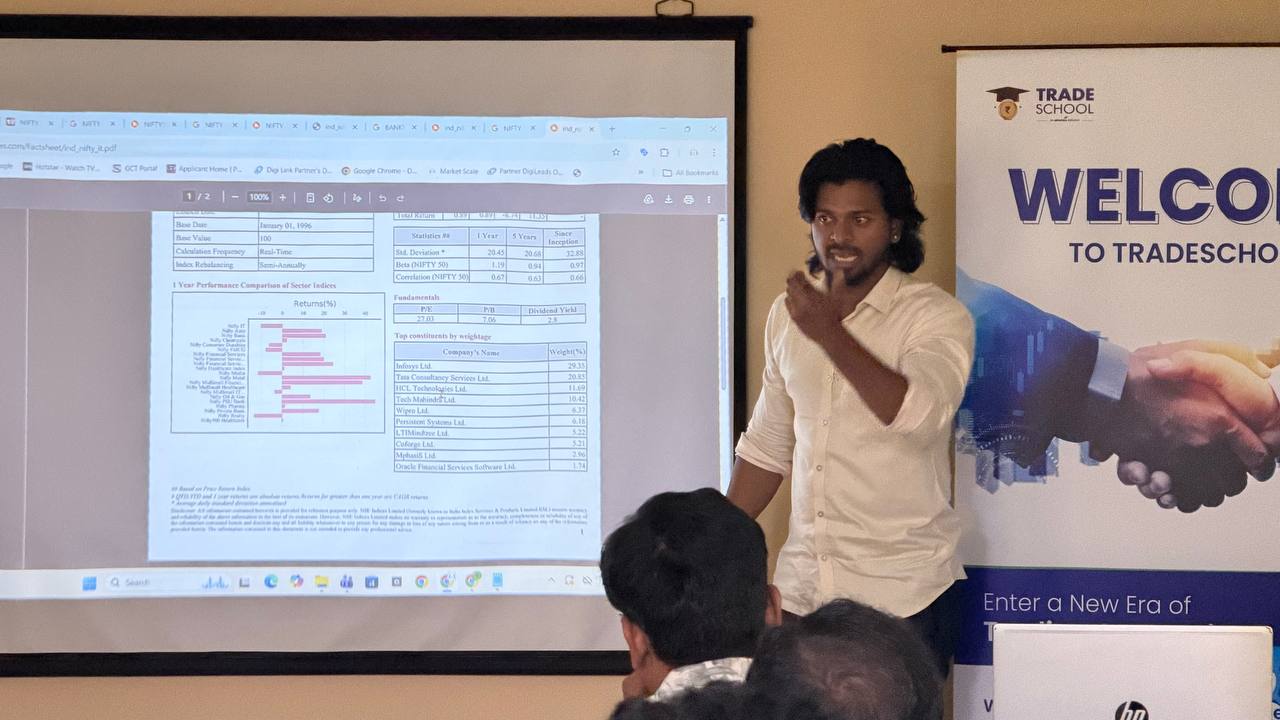 Mohanraj C teaching live market analysis